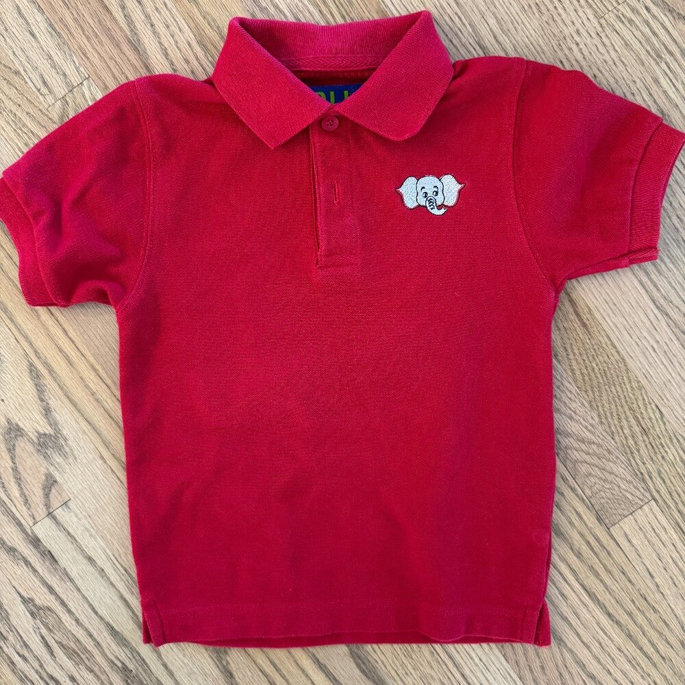 Cotton Blu Toddler Boys University of Alabama Red Polo Shirt with Elephant 3